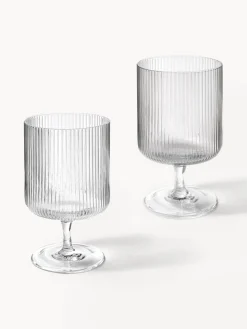 Copas de vino sopladas con relieves Ripple, 2 uds.