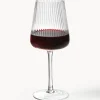 Copas de vino tinto artesanales con relieves Cami, 4 uds.