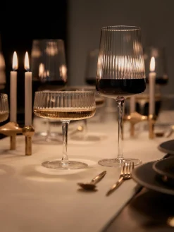 Copas de vino tinto artesanales con relieves Cami, 4 uds.