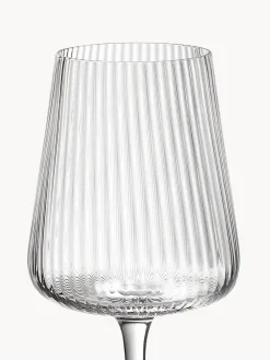 Copas de vino tinto artesanales con relieves Cami, 4 uds.