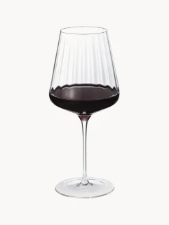 Copas de vino tinto de cristal con relieves Bernadotte, 6 uds.