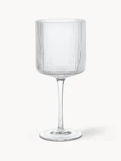 Copas de vino tinto sopladas con relieve Ripple, 2 uds.