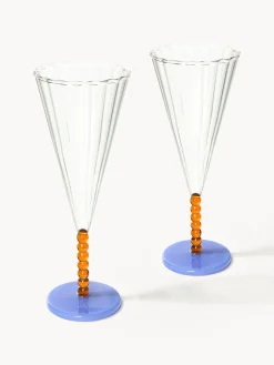 Copas flauta de champán artesanal Perle, 2 uds.