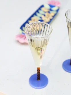 Copas flauta de champán artesanal Perle, 2 uds.