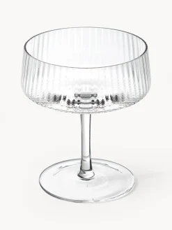 Copas pompadour de champán artesanales con relieves Cami, 4 uds.