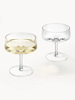 Copas pompadour de champán artesanales con relieves Cami, 4 uds.