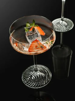 Copas pompadour de champán de cristal Echo, 4 uds.