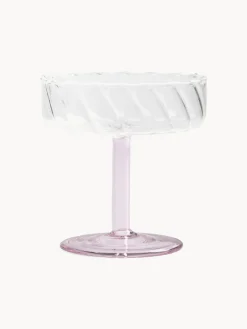 Copas pompadour de champán artesanales de vidrio borosilicato Twirl, 2 uds.