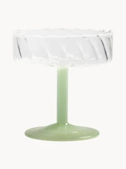 Copas pompadour de champán artesanales de vidrio de borosilicato Twirl, 2 uds.