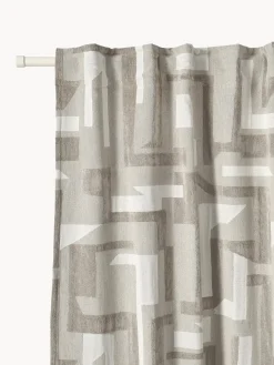 Cortina opaca de chenilla con cinta de lazo Felice, 2 uds.