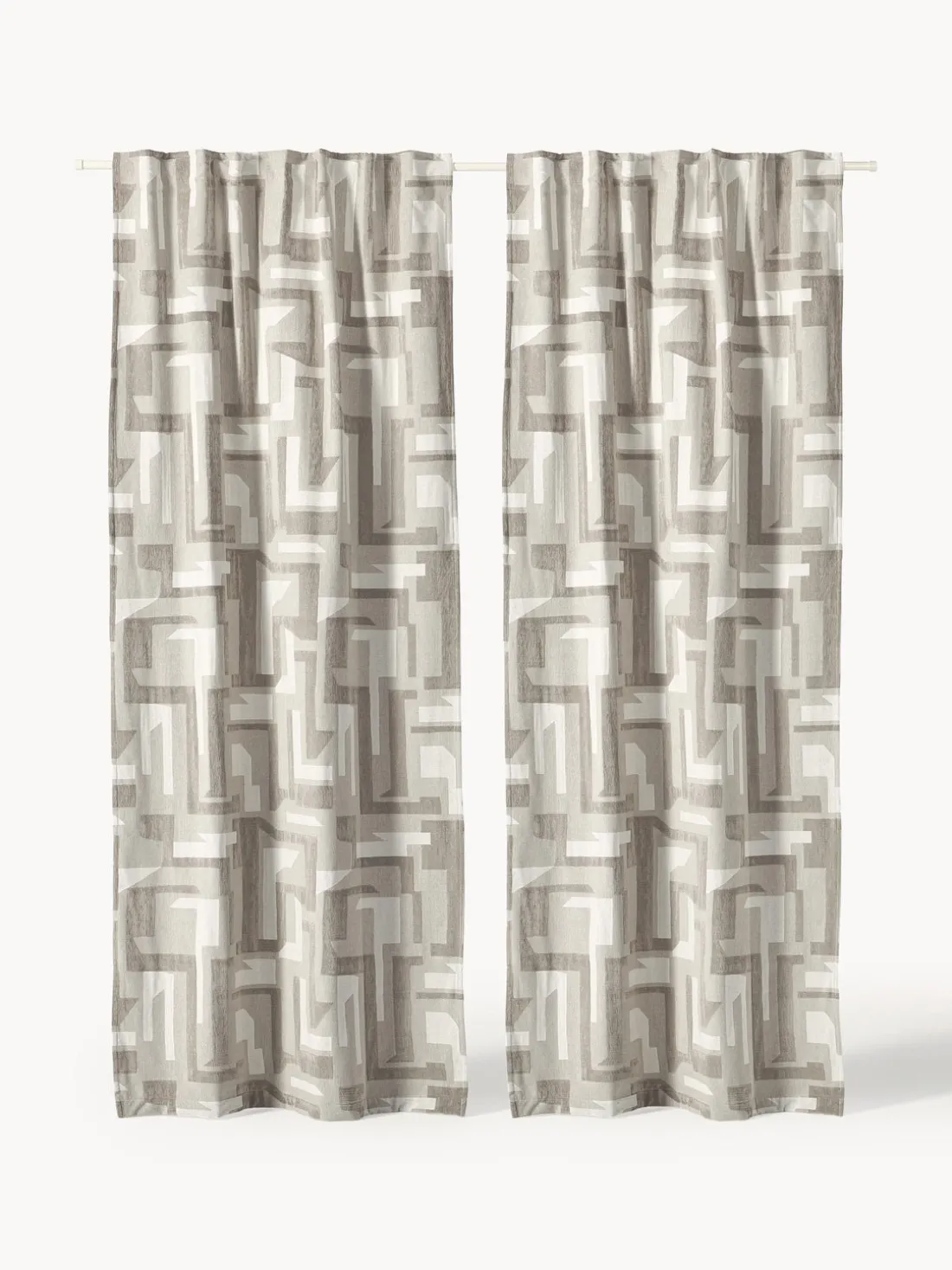 Cortina opaca de chenilla con cinta de lazo Felice, 2 uds.