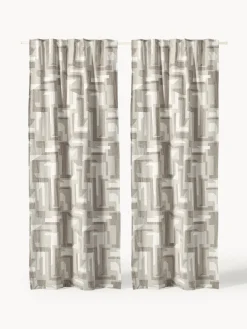 Cortina opaca de chenilla con cinta de lazo Felice, 2 uds.