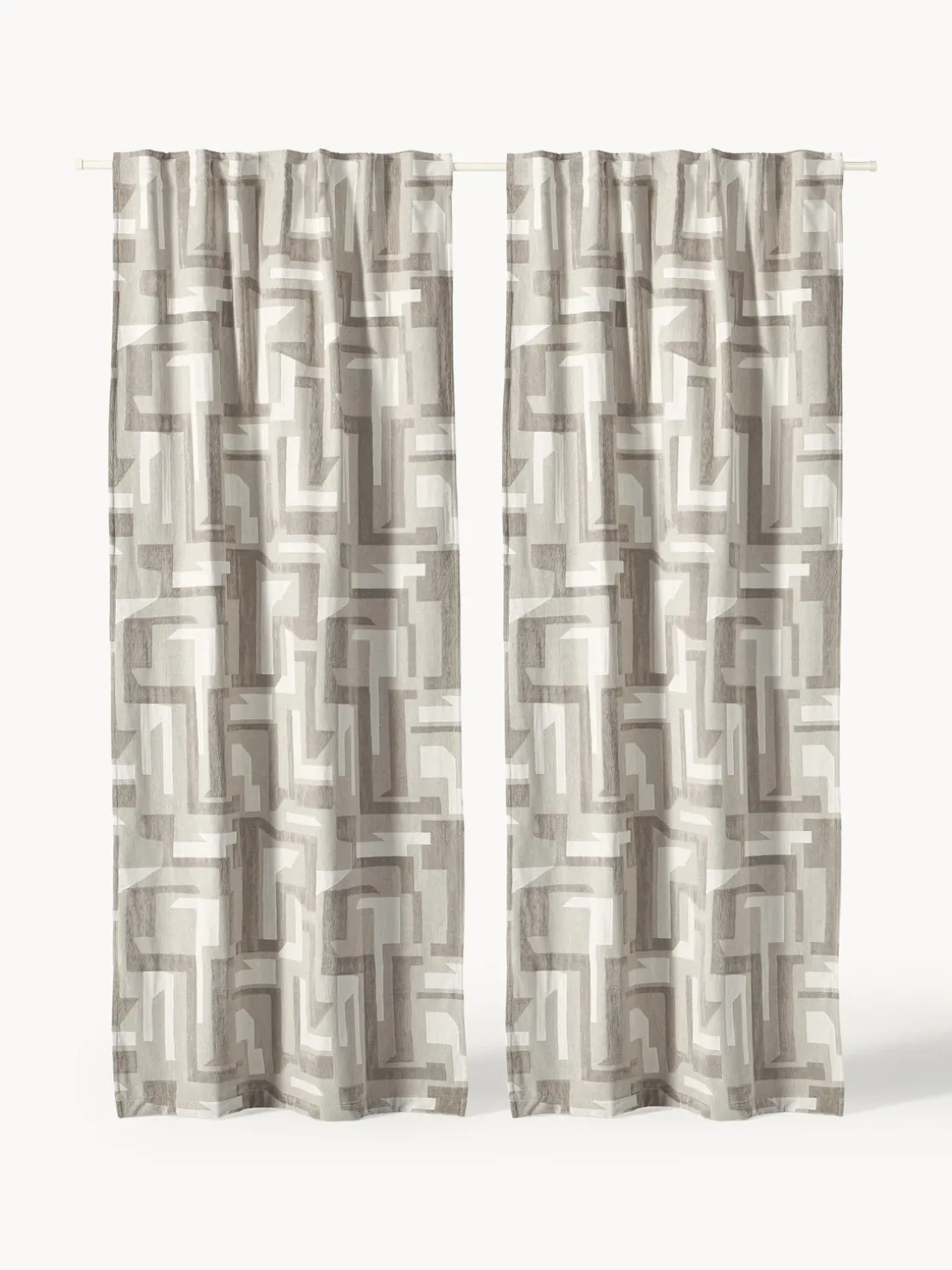 Cortina opaca de chenilla con cinta de lazo Felice, 2 uds.