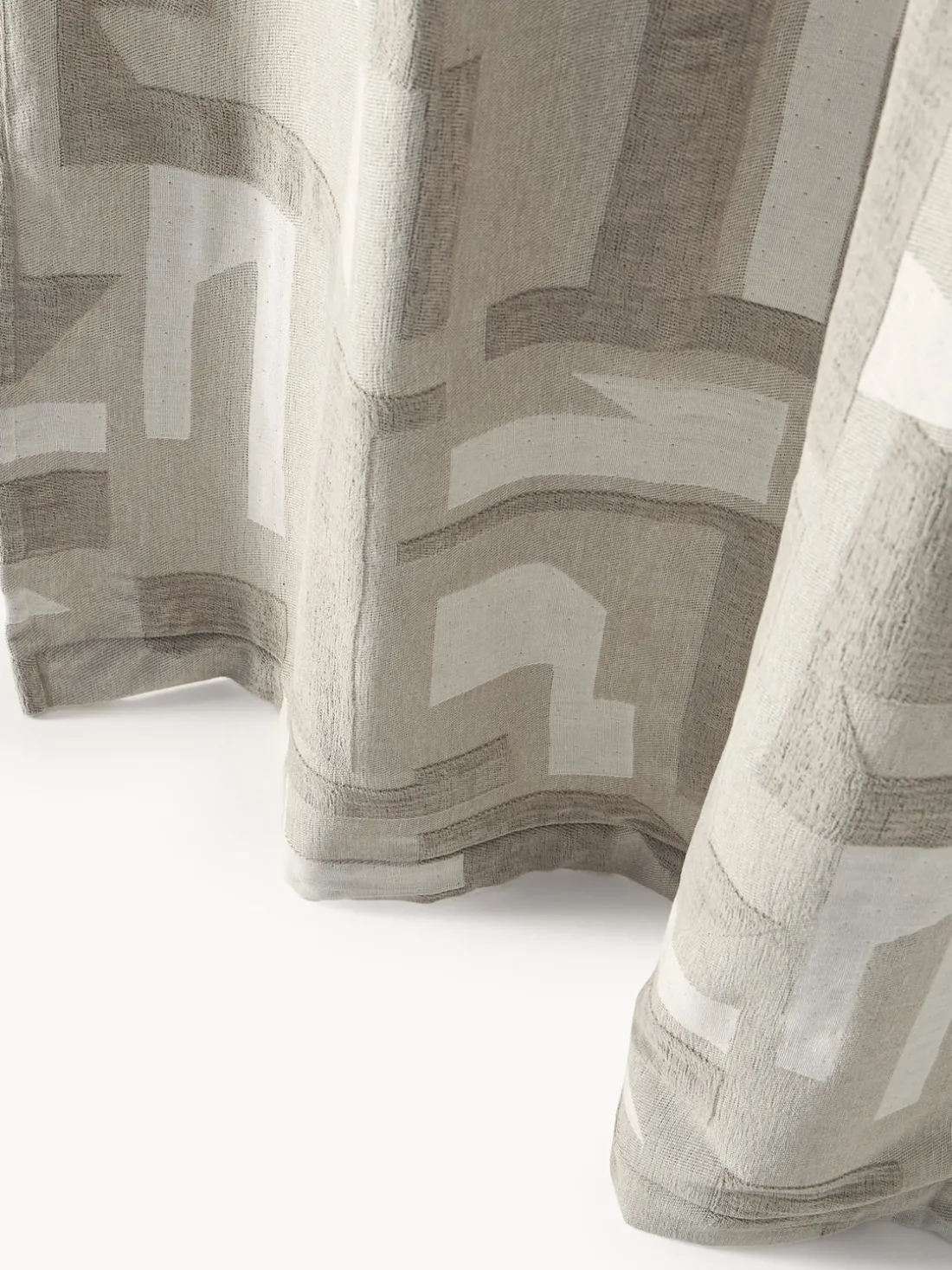 Cortina opaca de chenilla con cinta de lazo Felice, 2 uds.