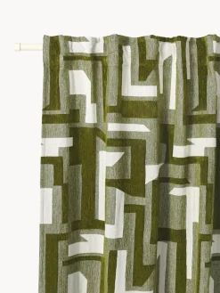 Cortina opaca de chenilla con cinta de lazo Felice, 2 uds.