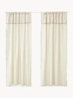 Cortinas de lino semitransparentes con dobladillo Eleonara, 2 uds.