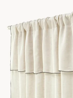 Cortinas de lino semitransparentes con dobladillo Eleonara, 2 uds.