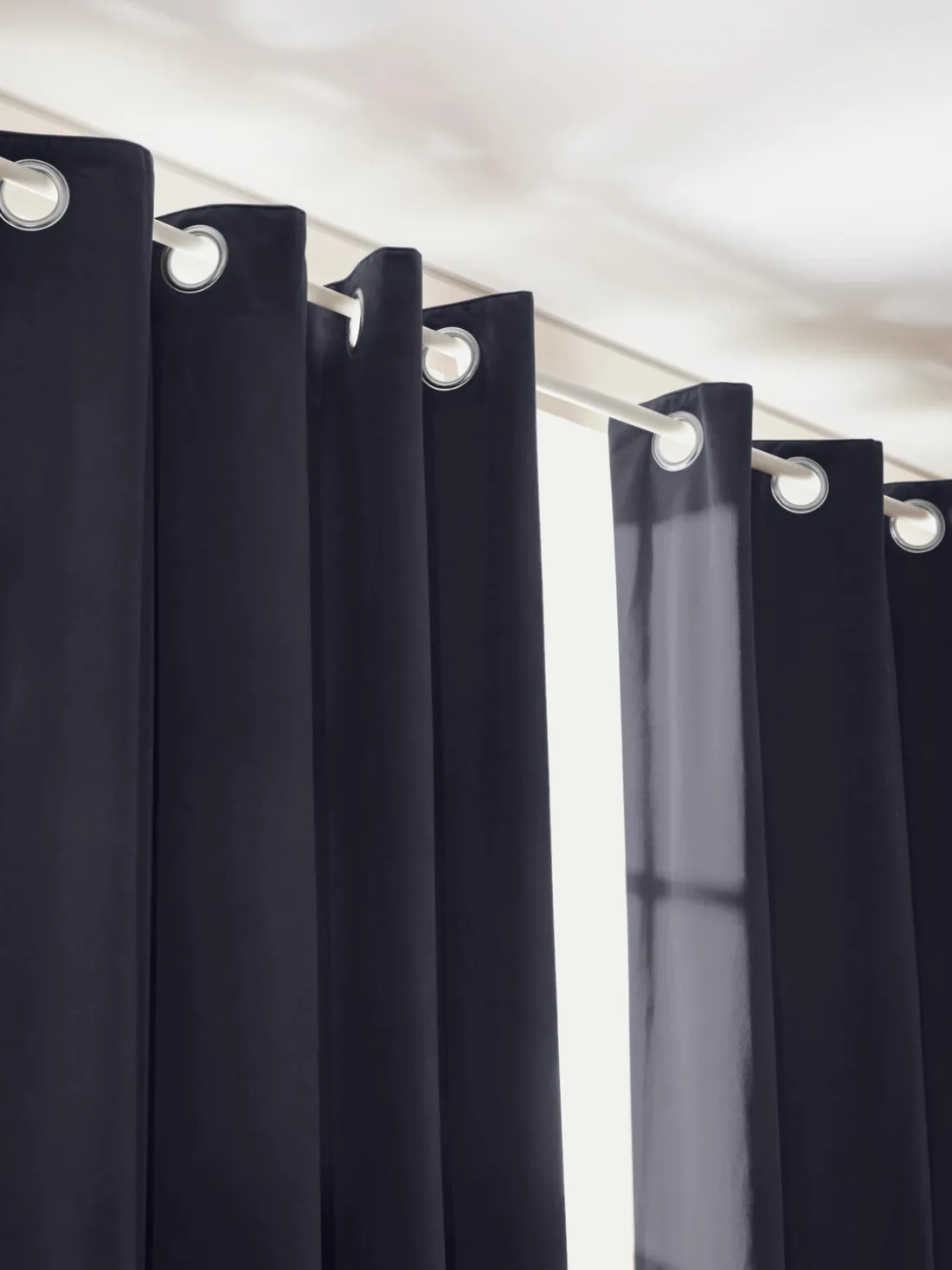 Cortinas oscurecedoras de terciopelo con ojales Rush, 2 uds.