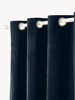 Cortinas oscurecedoras de terciopelo con ojales Rush, 2 uds.