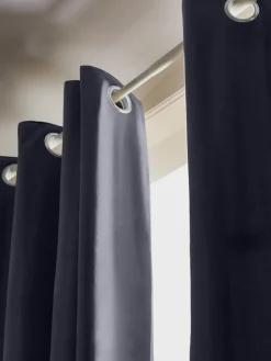 Cortinas oscurecedoras de terciopelo con ojales Rush, 2 uds.