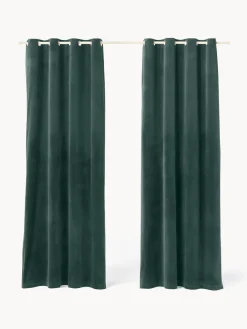 Cortinas oscurecedoras de terciopelo con ojales Rush, 2 uds.