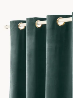 Cortinas oscurecedoras de terciopelo con ojales Rush, 2 uds.