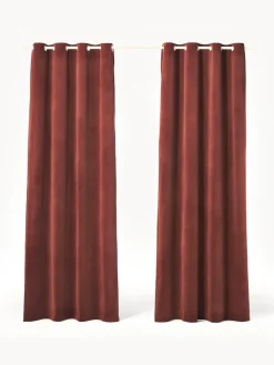 Cortinas oscurecedoras de terciopelo con ojales Rush, 2 uds.