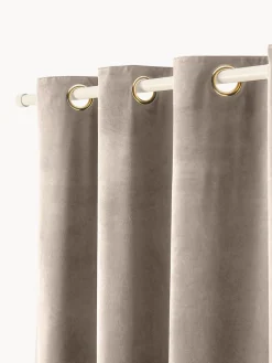 Cortinas oscurecedoras de terciopelo con ojales Rush, 2 uds.