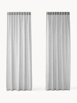 Cortinas semitransparente con cinta de lazo Gardine Ibiza, 2 uds.