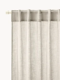 Cortinas semitransparente con cinta de lazo Gardine Ibiza, 2 uds.