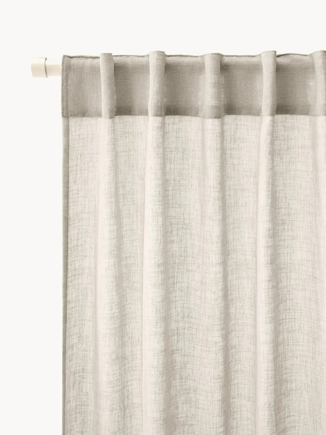 Cortinas semitransparente con cinta de lazo Gardine Ibiza, 2 uds.