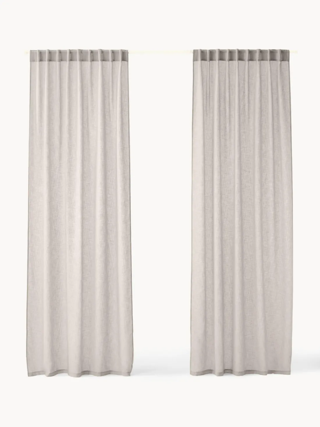 Cortinas semitransparente con cinta de lazo Gardine Ibiza, 2 uds.