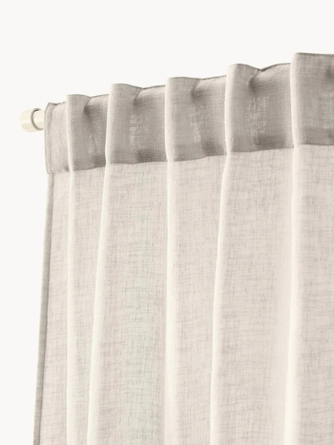 Cortinas semitransparente con cinta de lazo Gardine Ibiza, 2 uds.