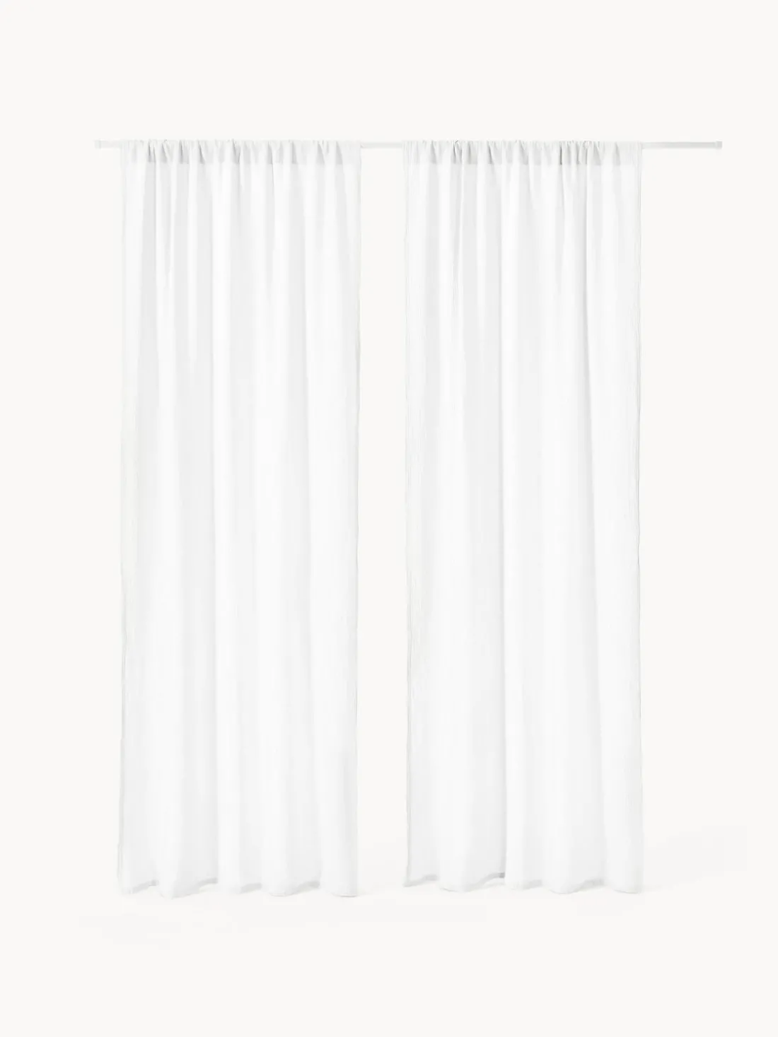 Cortinas semitransparente de muselina con dobladillo Malvina, 2 uds.