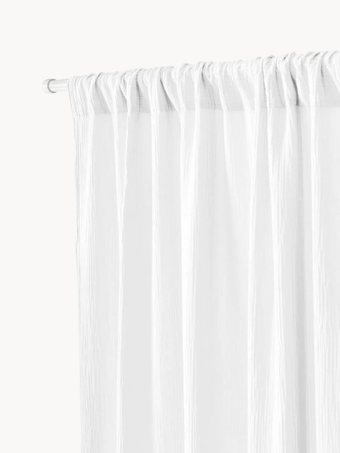 Cortinas semitransparente de muselina con dobladillo Malvina, 2 uds.