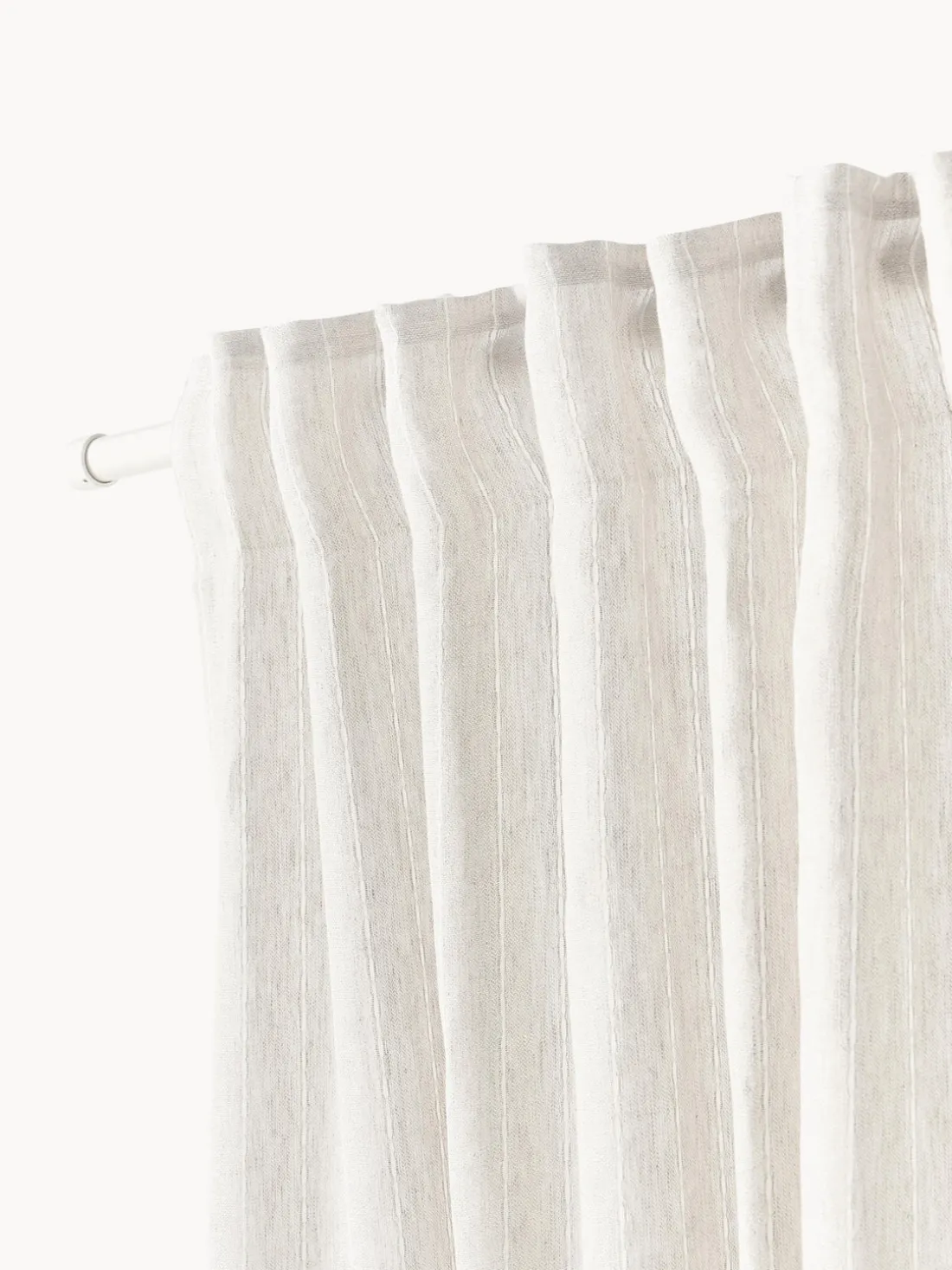 Cortinas semitransparente con cinta de lazo Birch, 2 uds.