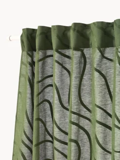 Cortinas semitransparentes con lazos Lidia, 2 uds.