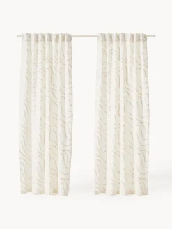 Cortinas semitransparentes con lazos Lidia, 2 uds.