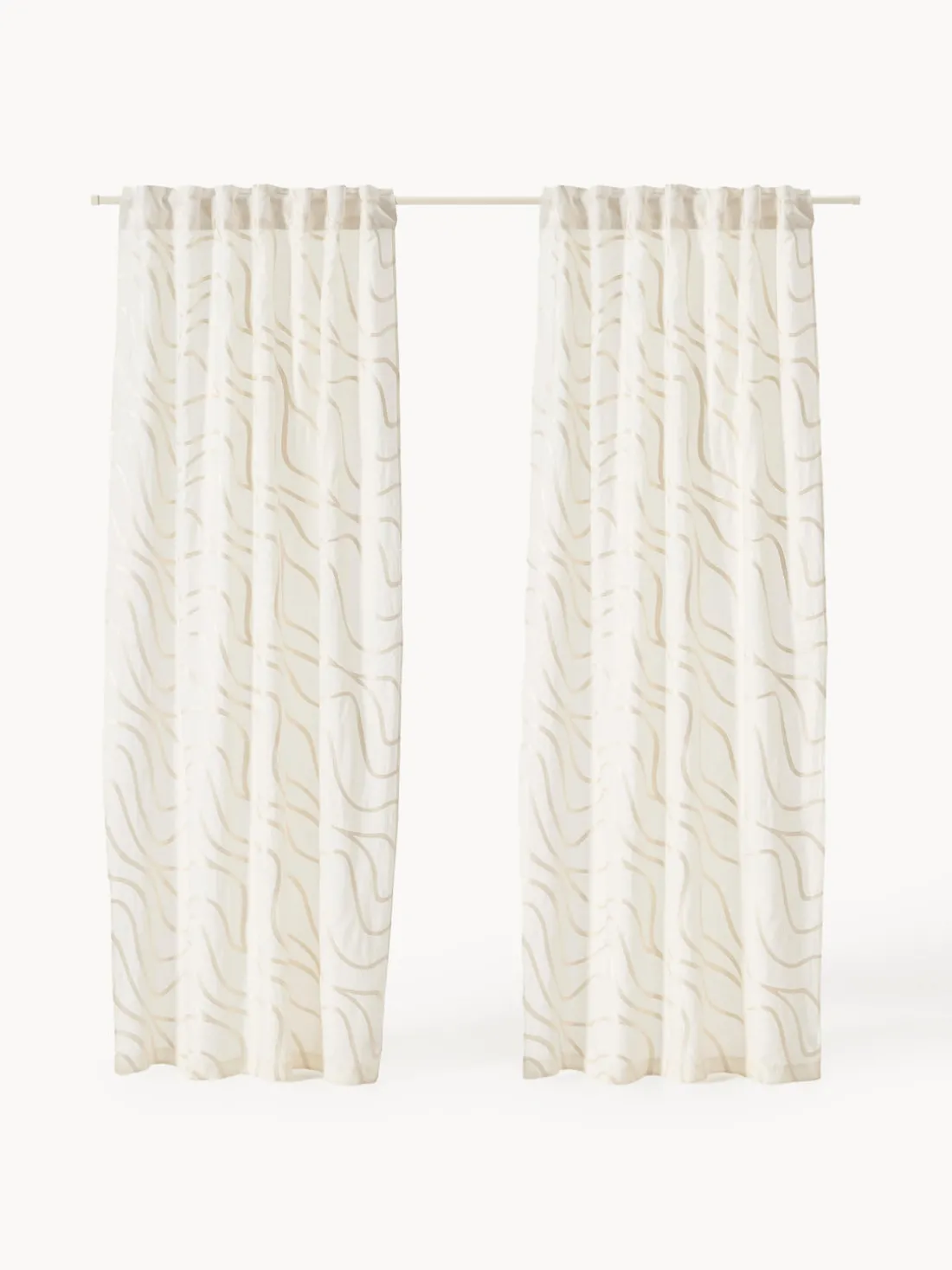 Cortinas semitransparentes con lazos Lidia, 2 uds.