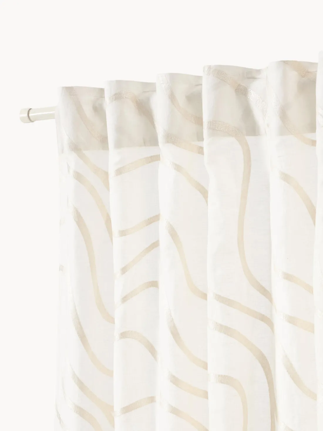 Cortinas semitransparentes con lazos Lidia, 2 uds.