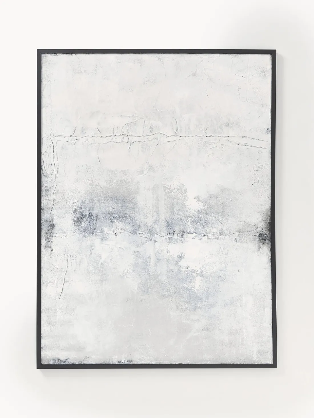 Cuadro en lienzo pintado a mano Simple Living, marco de madera