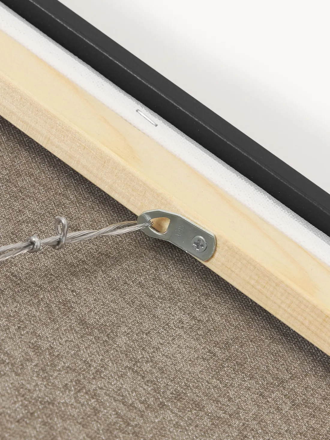 Cuadro en lienzo pintado a mano Simple Living, marco de madera