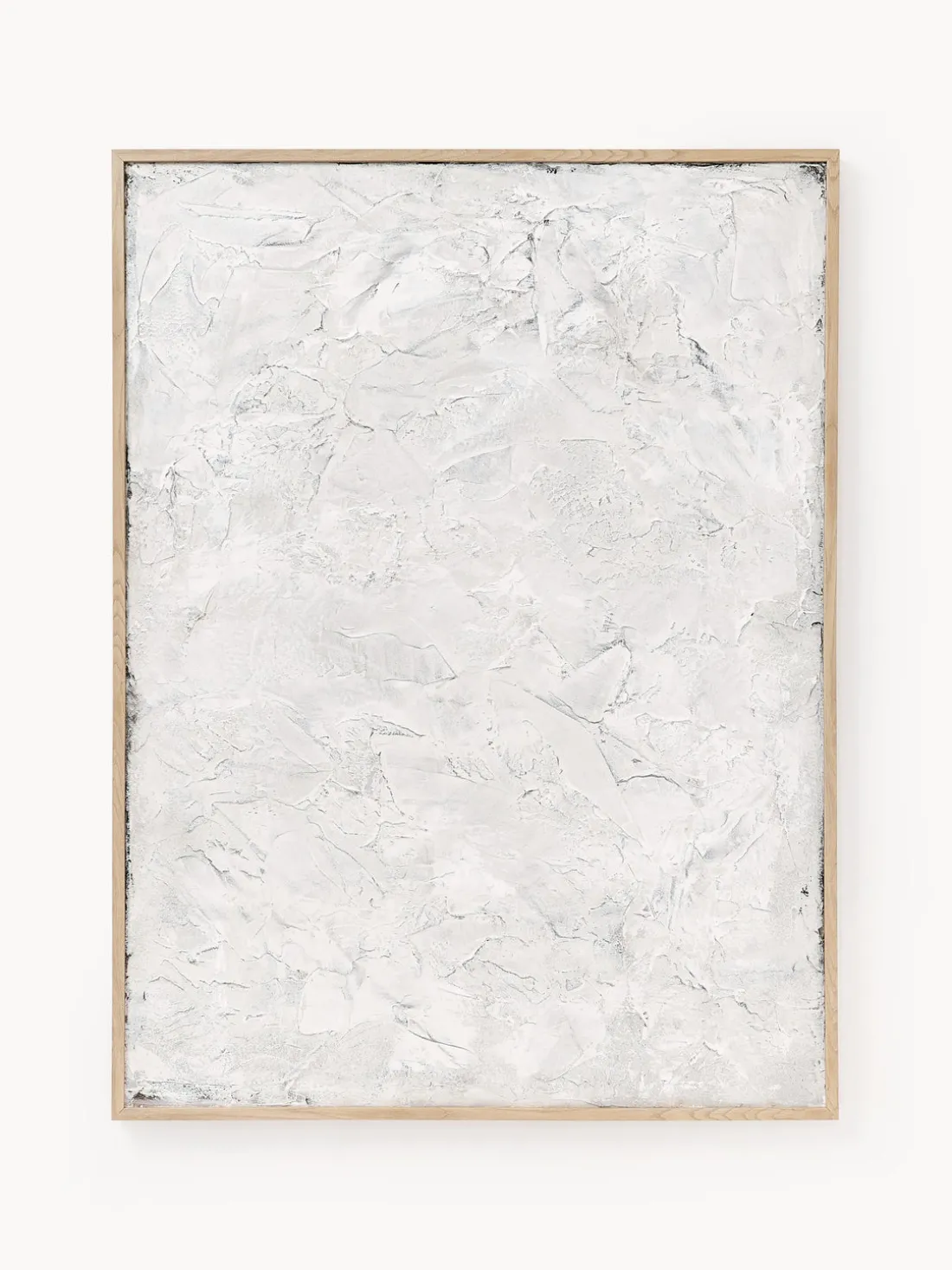 Cuadro en lienzo pintado a mano Simple Living, marco de madera