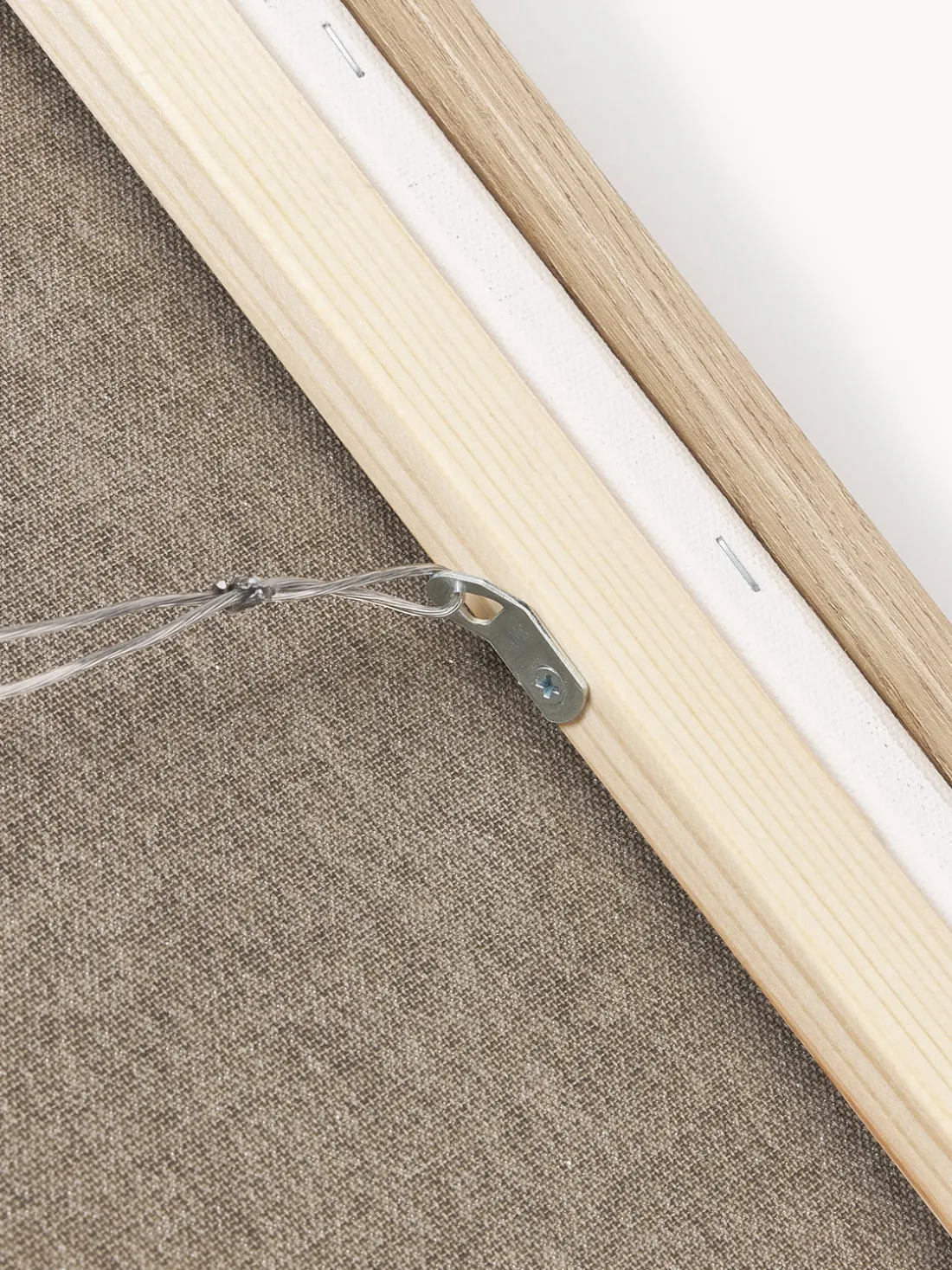 Cuadro en lienzo pintado a mano Simple Living, marco de madera