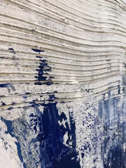 Cuadro en lienzo pintado a mano Blue Stroke