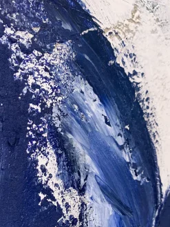 Cuadro en lienzo pintado a mano Blue Stroke