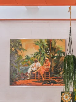 Cuadro en lienzo pintado a mano con marco de madera Higher