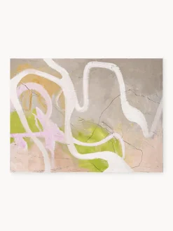 Cuadro en lienzo pintado a mano Light Line, marco de madera