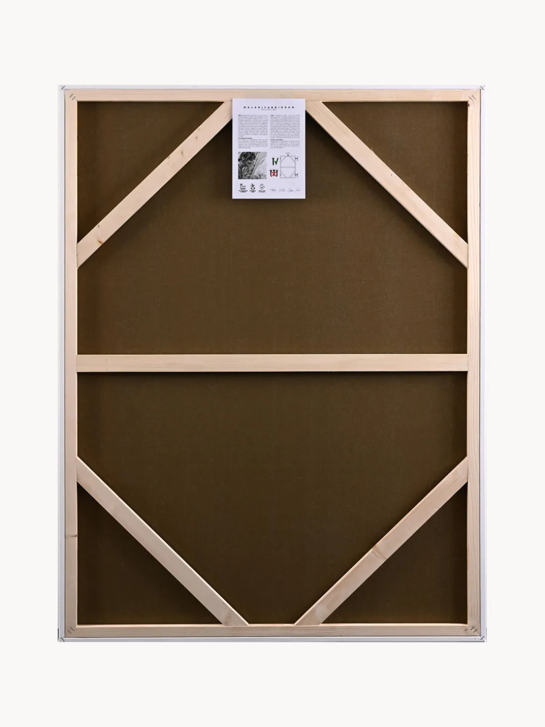 Cuadro en lienzo pintado a mano Light Line, marco de madera