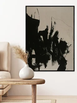 Cuadro en lienzo pintado a mano Without, marco de madera